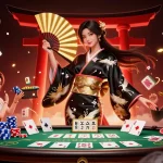 Experience thrilling gaming at hitclub with a stunning Asian woman in a vibrant casino scene.