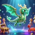 Experience Sunwin's thrilling gaming world with a vibrant 3D casino illustration showcasing action-packed lottery and prize elements.