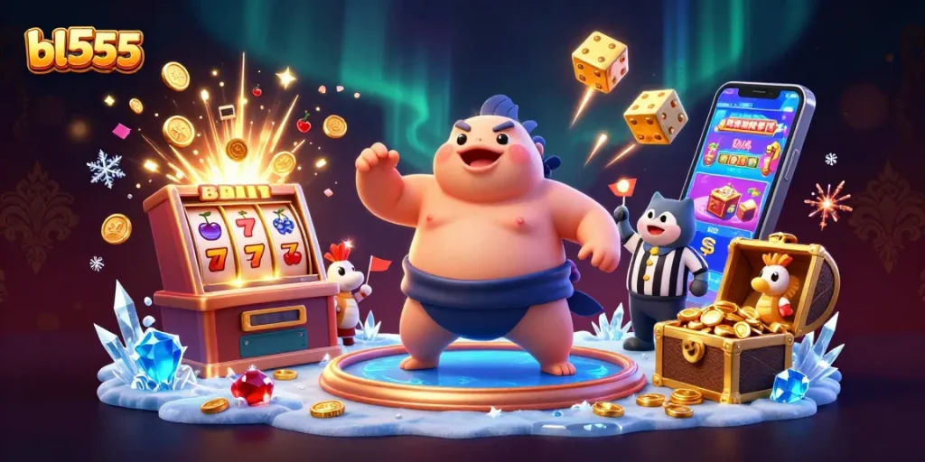 Engage in thrilling slots action with bl555, featuring a fugu fish in an underwater casino.
