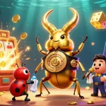 Engage with 789wincom's exciting slots, featuring a dynamic scene of vibrant characters amidst jackpot excitement.