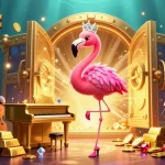 Experience the thrill of tr88bet with a vibrant casino art scene featuring a flamingo singer and hippo bassist.