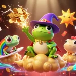 Engage in exciting zoccer-themed casino gameplay featuring vibrant characters and gold elements.