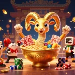 Join the excitement at 789win with a vibrant casino scene featuring quirky characters and dynamic elements.