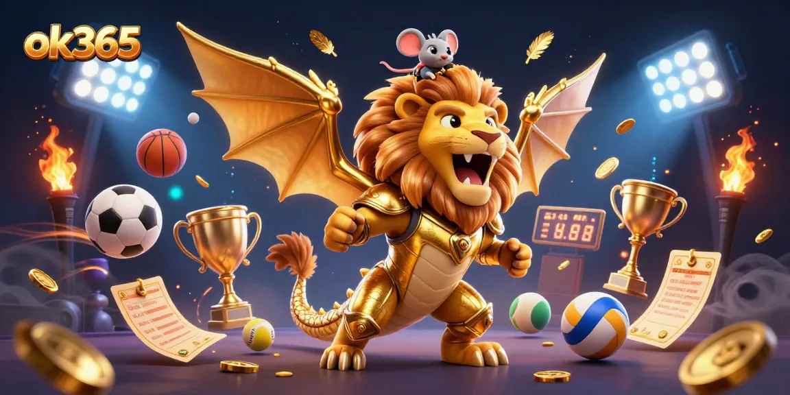 Experience thrilling gaming opportunities at ok365 with vibrant casino illustrations and dynamic sports elements.