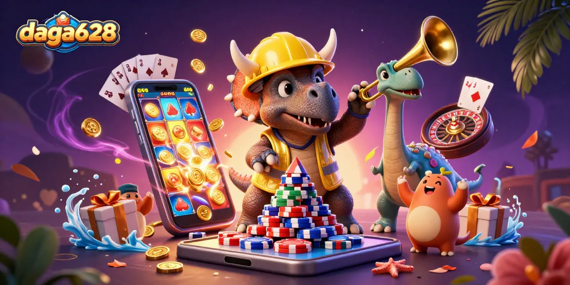 Experience the thrill of gaming with daga628, featuring colorful slots and excited characters.