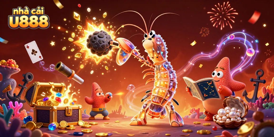 Experience the excitement of nhà cái u888 with galactic characters surrounded by shimmering game elements.