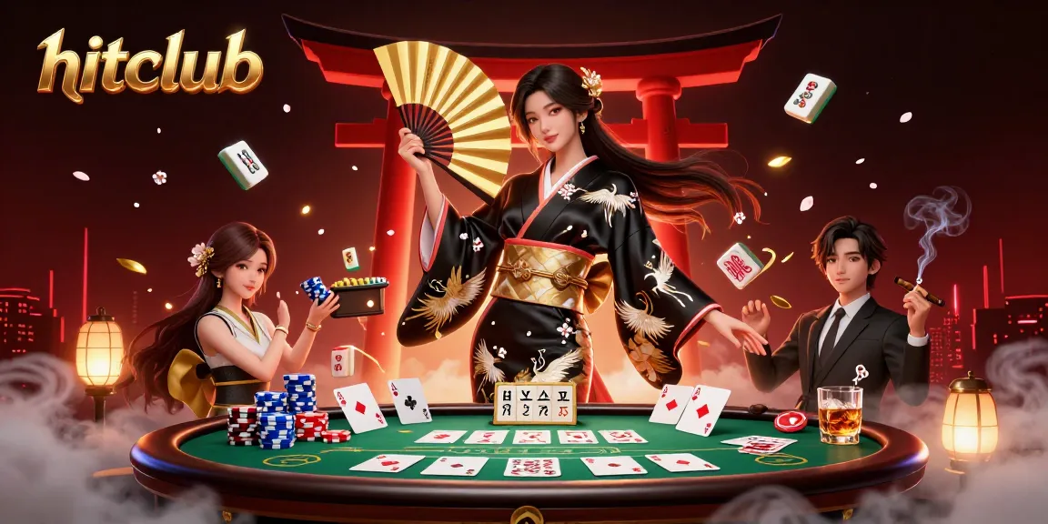 Experience thrilling gaming at hitclub with a stunning Asian woman in a vibrant casino scene.
