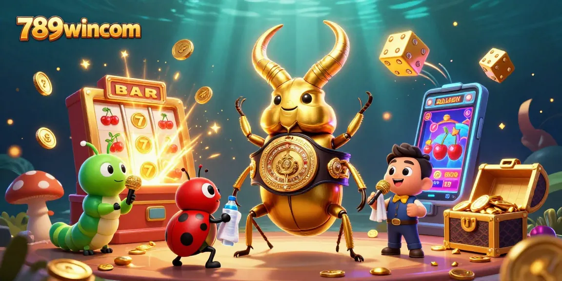 Engage with 789wincom's exciting slots, featuring a dynamic scene of vibrant characters amidst jackpot excitement.