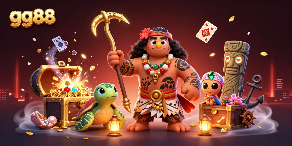 Engage with GG88's thrilling underwater adventure featuring vibrant casino elements and characters.