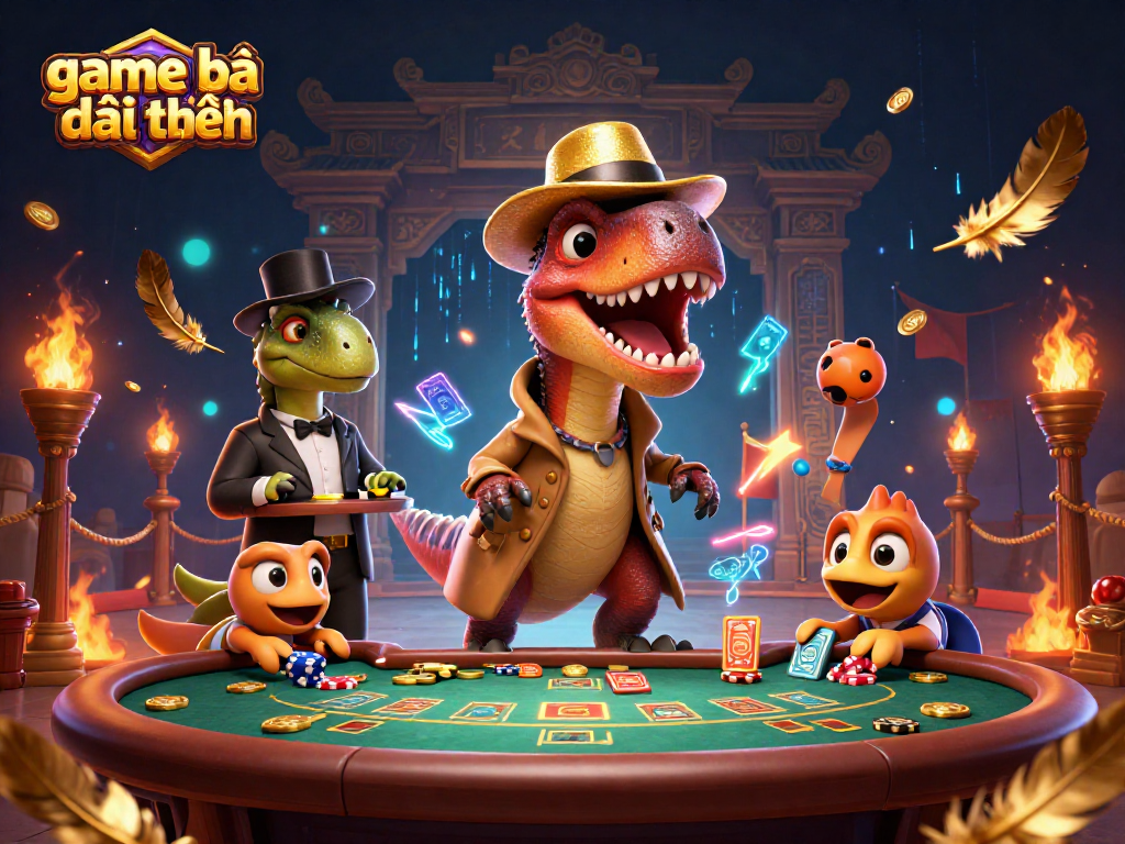 Experience thrilling game bài đổi thưởng with velociraptors and dinosaur-themed casino action.
