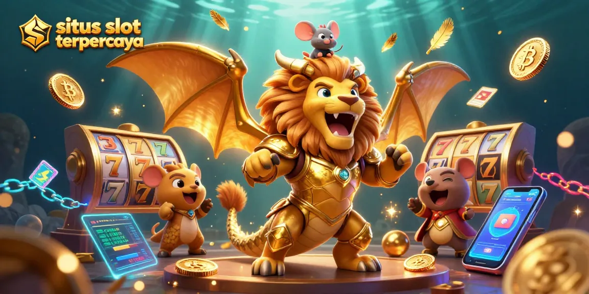 Slot terpercaya terlihat dalam ilustrasi 3D dengan karakter menarik dan simbol permainan yang mengundang keberuntungan.