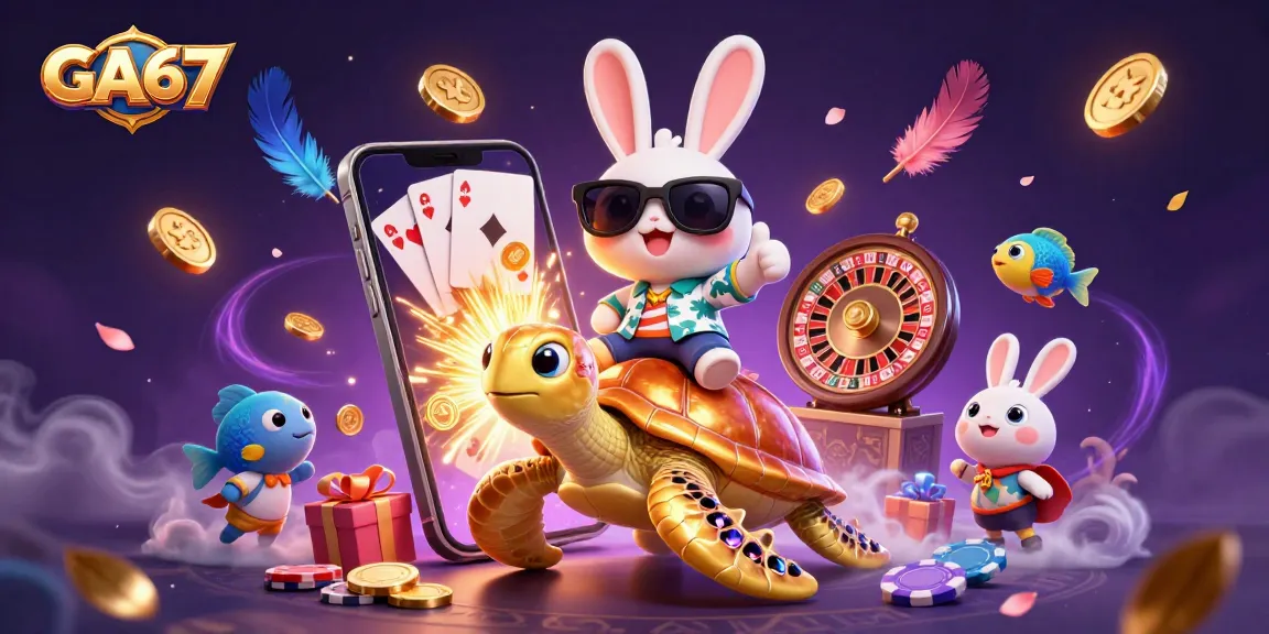 Experience GA67's thrilling cockfighting action with a vibrant scene full of colorful elements.