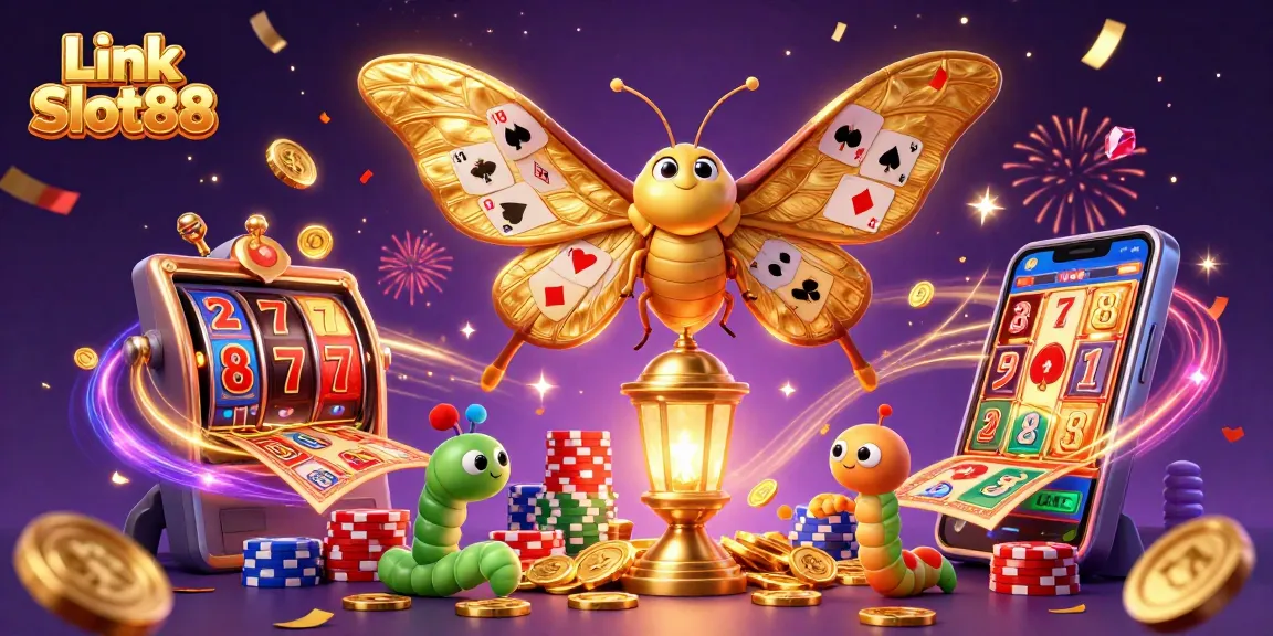 Experience dynamic gaming with Link Slot88 and festive casino elements in an exciting scene.