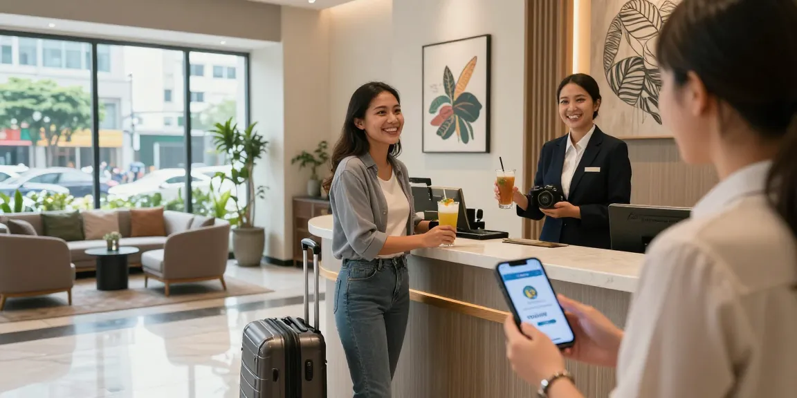 Guests experiencing personalized service at rokok88 hotel lobby in Jakarta Barat.