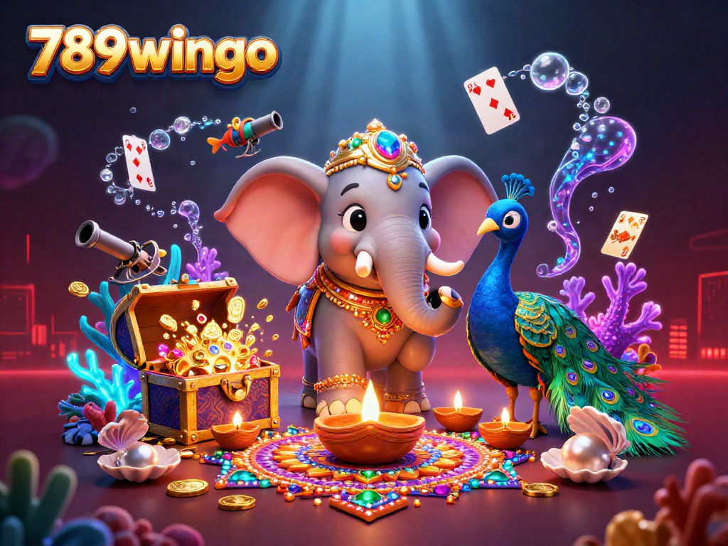 Experience thrilling wins at 789wingo in this vibrant 3D casino illustration.
