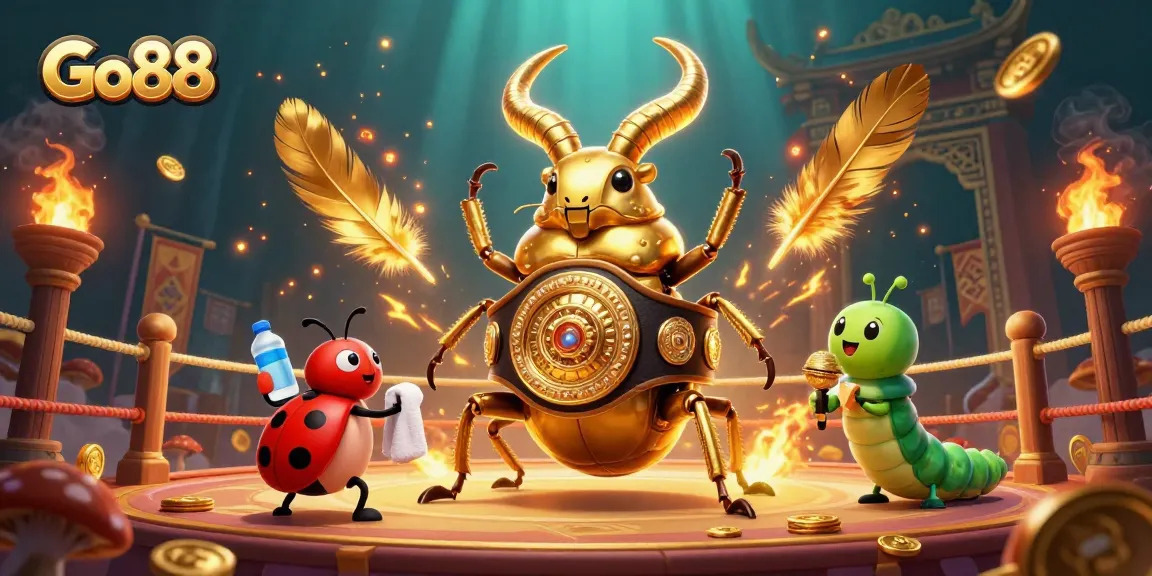 Experience thrilling gameplay with Go88's dynamic 3D casino illustration featuring rich gambling elements.