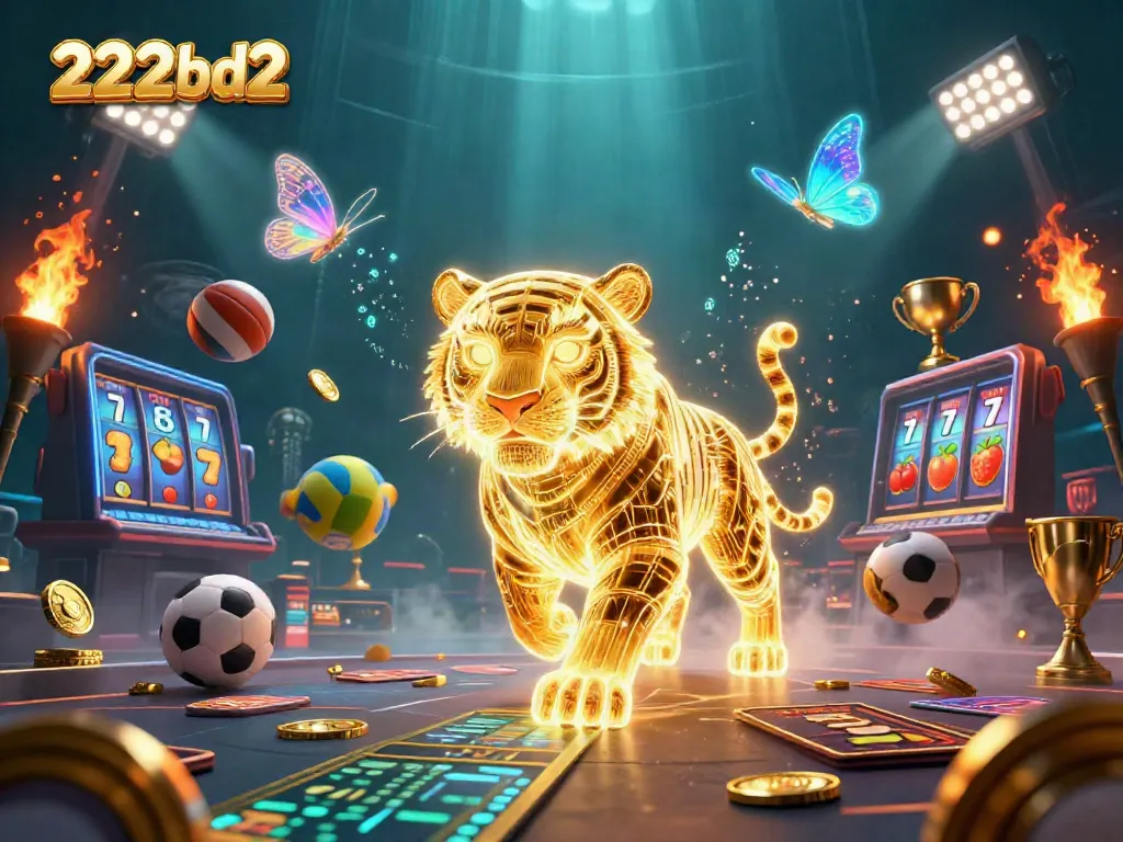 Experience the thrill of 222bd2 gaming with a dynamic casino scene featuring energetic characters.