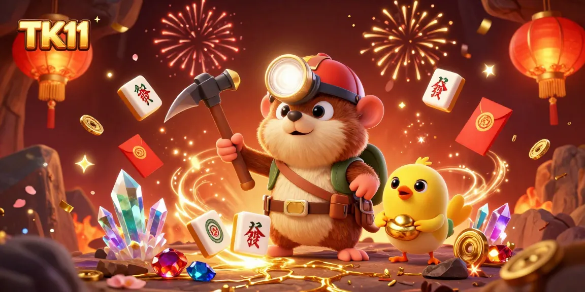 Engage in thrilling gameplay at TK11 with vibrant casino elements in a stunning 3D illustration.