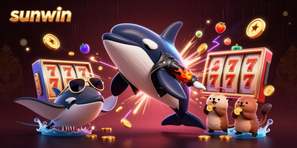 Experience thrilling gameplay with sunwin's engaging characters in a vibrant casino scene.