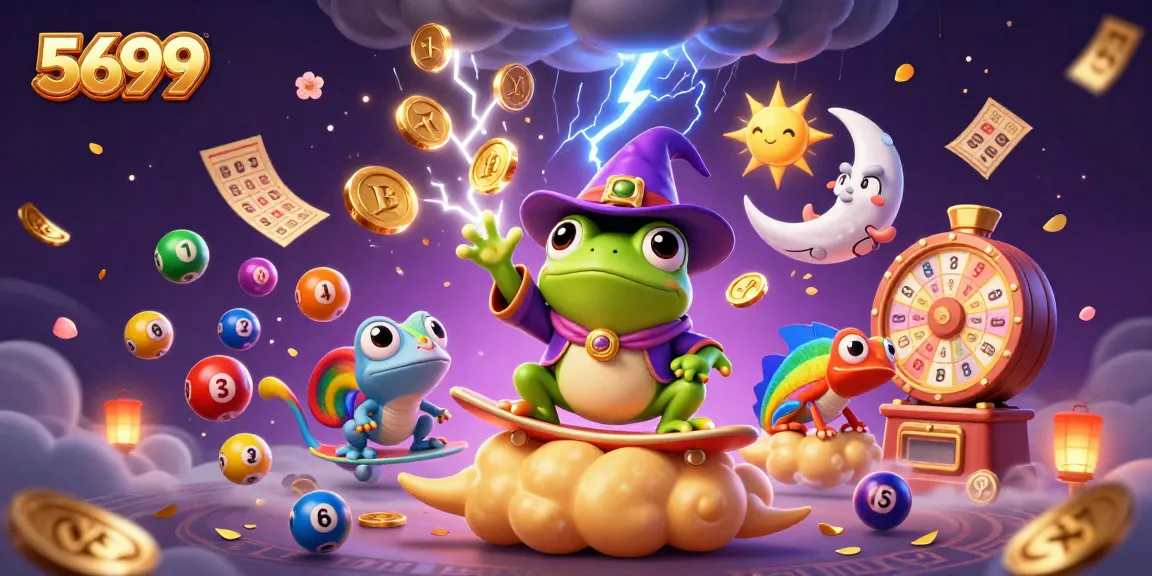 Experience the magic of 5699 while winning big in vibrant casino-themed illustration.