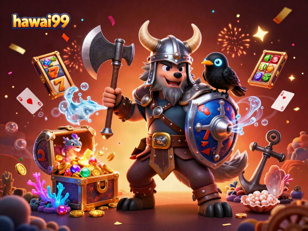 Experience thrilling wins with hawai99's vibrant 3D casino adventure, featuring chaotic fun and amazing jackpot treasures!