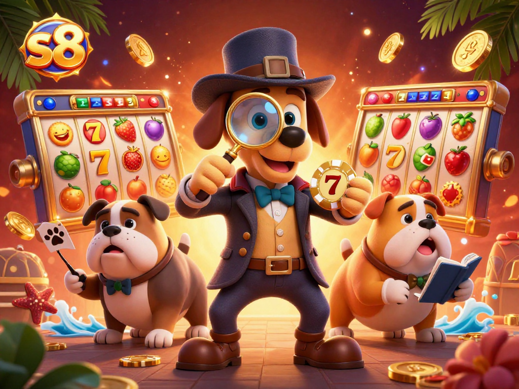Engage with thrilling s8 slot games and explore golden poker chip clues in a vibrant scene.