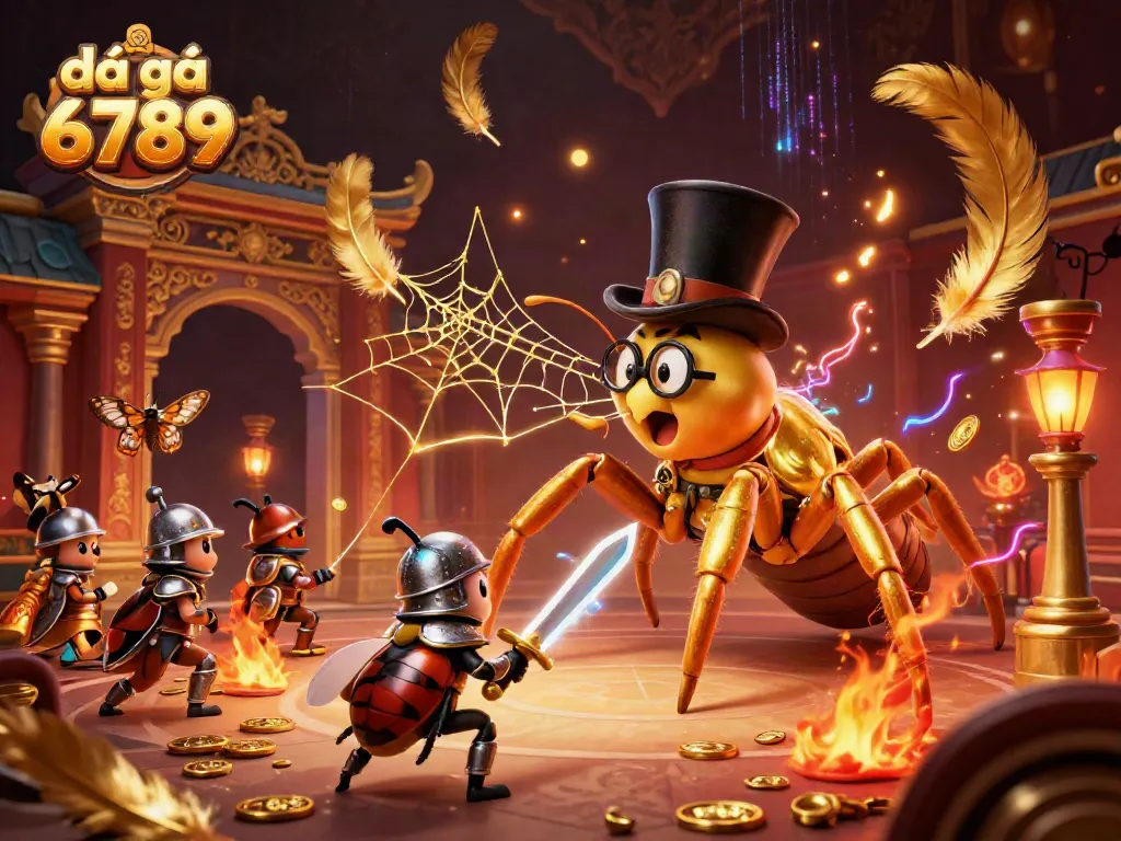 Experience the thrill of đá gà 6789 with an intense action scene filled with intricate details and vibrant characters.