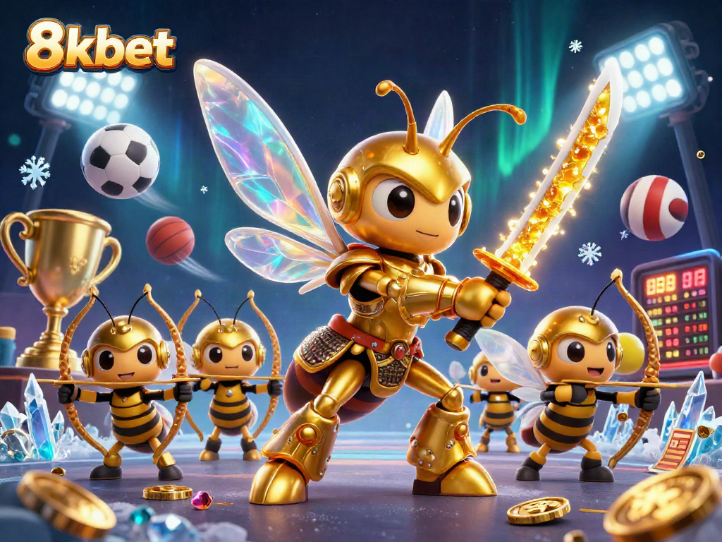 Experience the excitement of 8kbet with a captivating 3D scene illustrating a dynamic sports betting scenario.