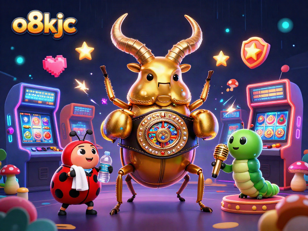 Engage in exciting casino action with o8kjc featuring a boxing beetle and vibrant game elements.