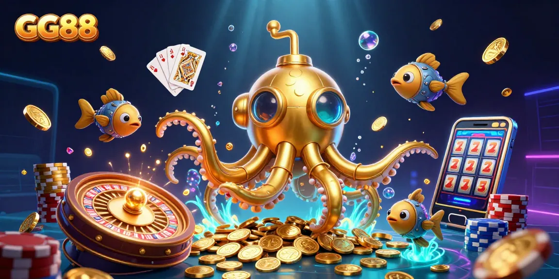 GG88 immersive 3D cartoon scene showcasing dynamic gameplay elements with golden coins and slot reels.