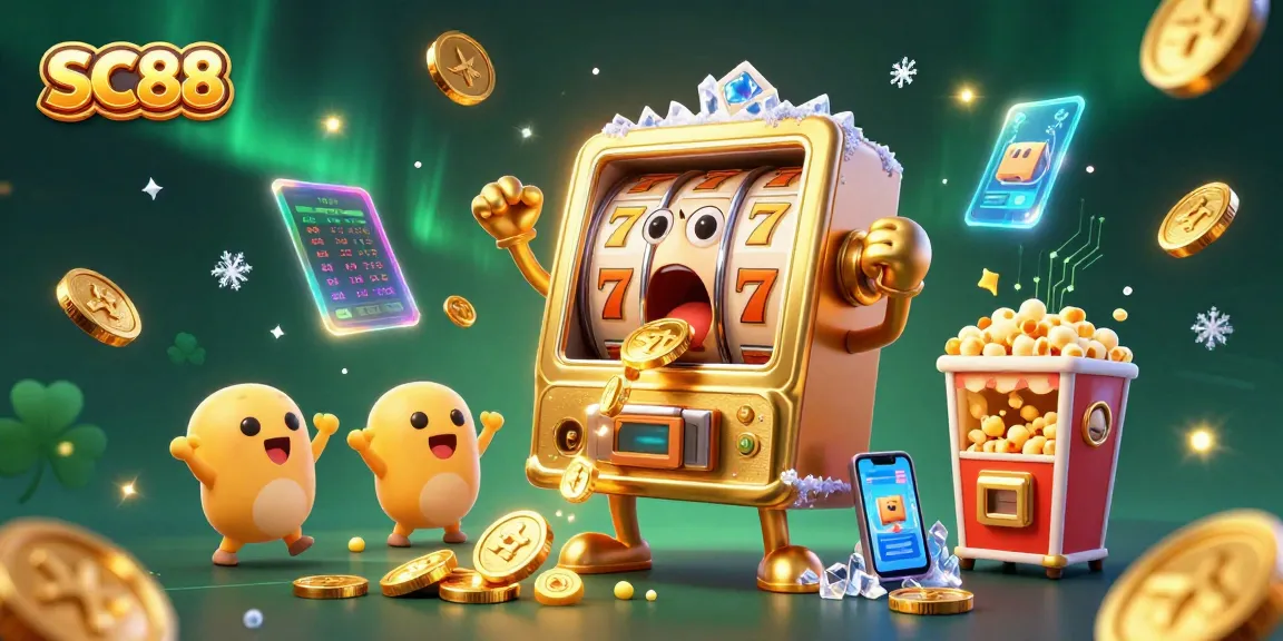Celebrate SC88's gaming adventures with a vibrant, animated casino scene full of excitement.