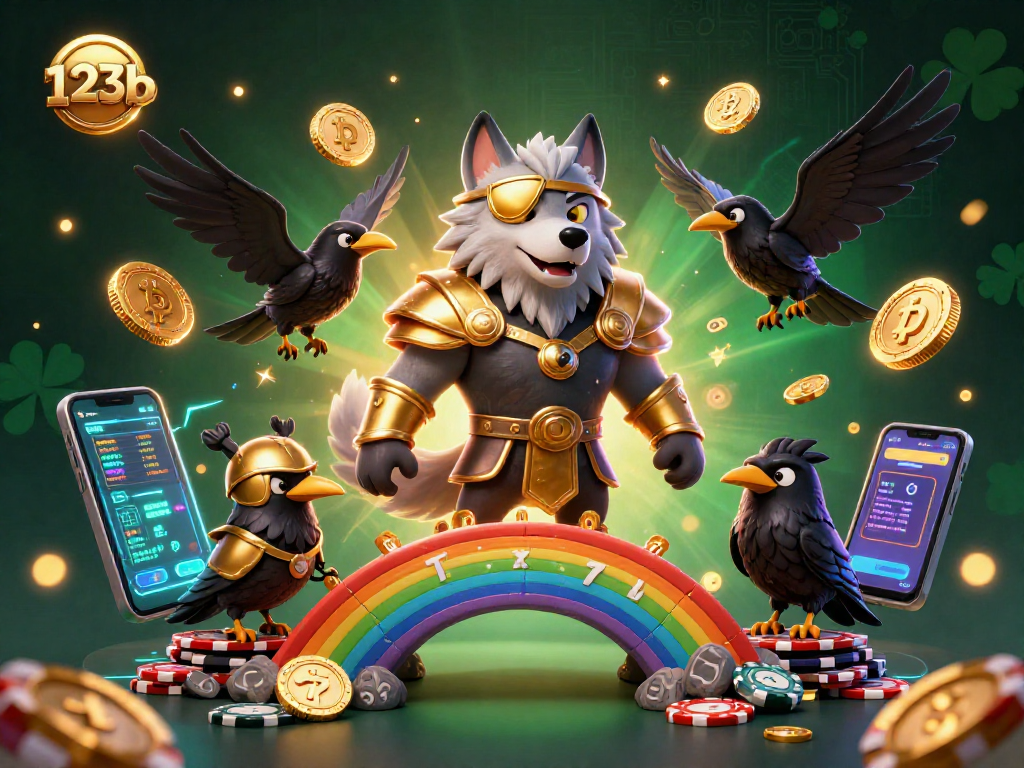 Engage in thrilling gameplay at 123b with Odin and ravens amidst vibrant casino elements.