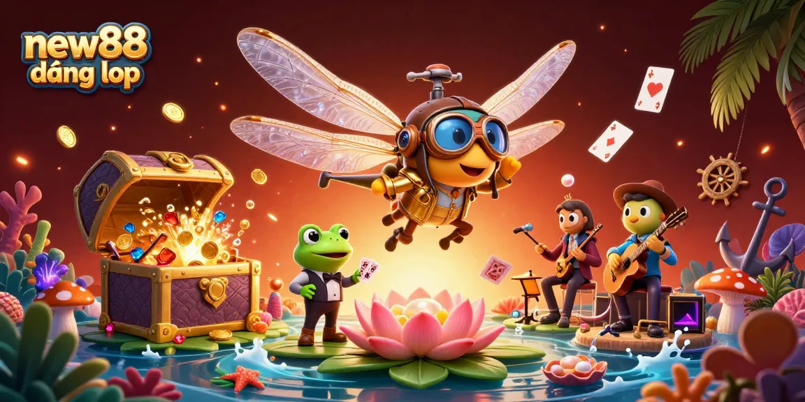 Engage in the thrilling new88 đăng nhập experience with a vibrant casino scene illustrated in 3D.