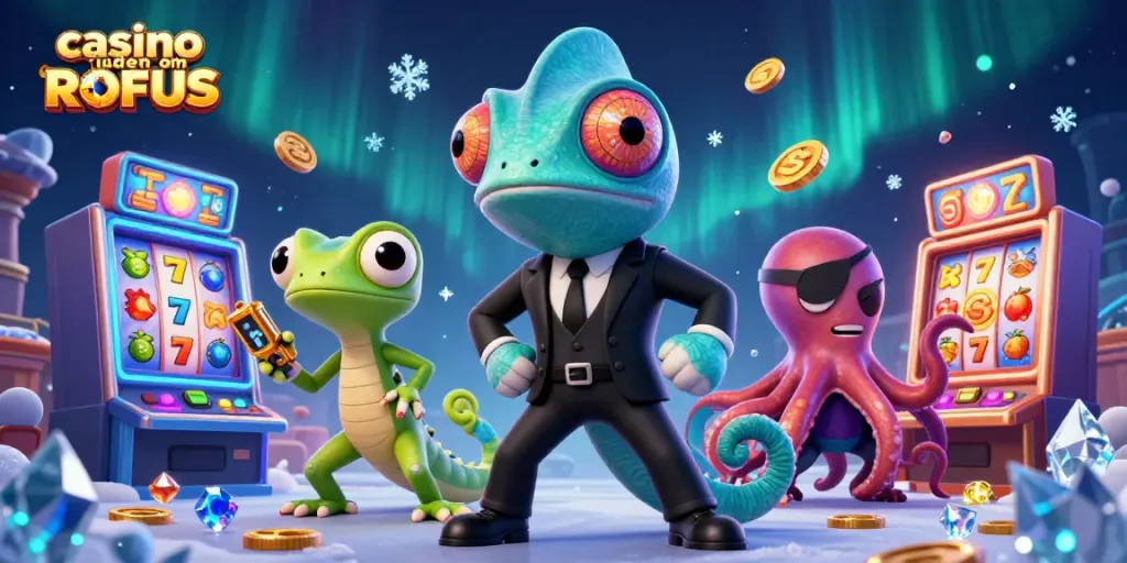 Engage with top casino uden om ROFUS experience featuring vibrant slot machines and dynamic characters.