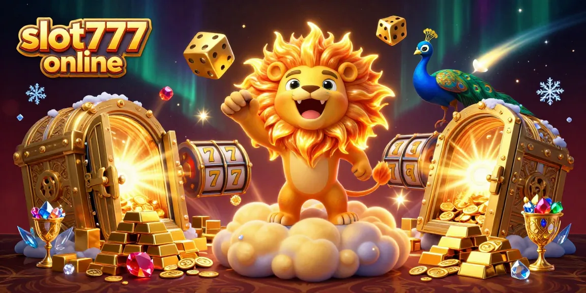 Engage in slot777 online with captivating visuals of slot reels and golden treasures.