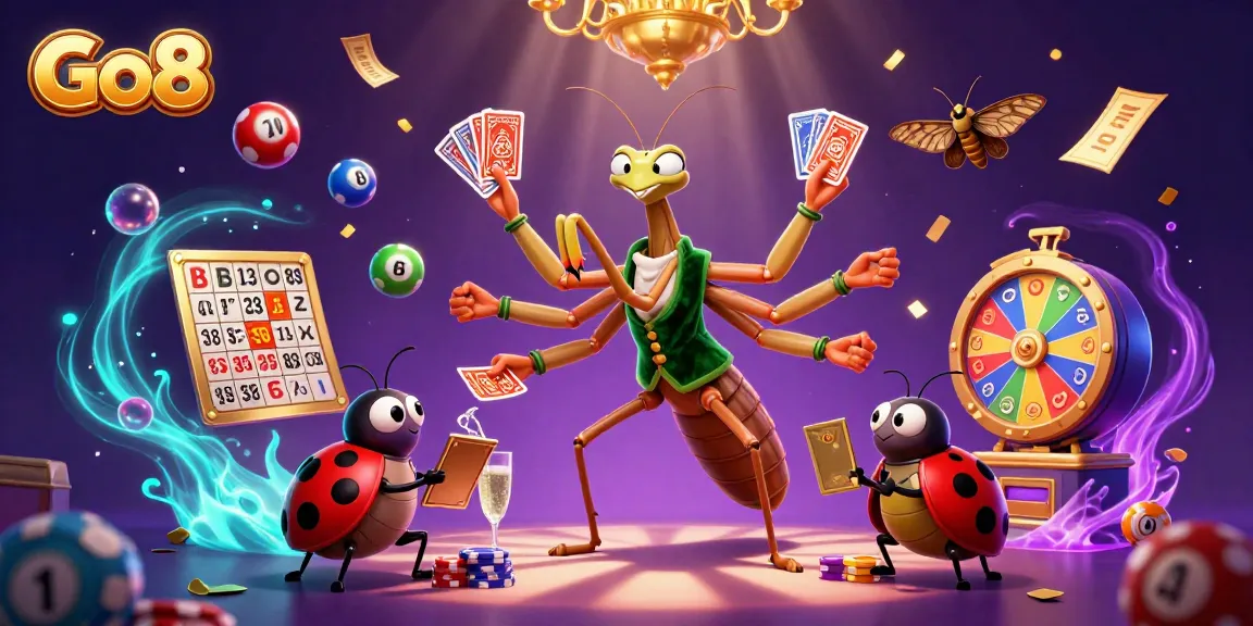Experience thrilling gameplay at Go8 with vibrant casino-themed characters and dynamic elements.
