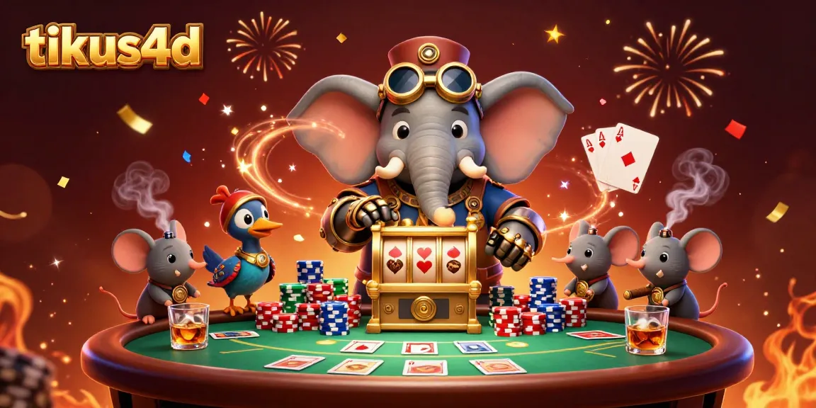 Experience exciting gameplay with tikus4d in this vibrant 3D casino scene featuring poker elements.