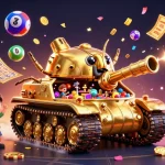 Engage in free sex video chat with vibrant casino-themed 3D illustration featuring dynamic game elements.