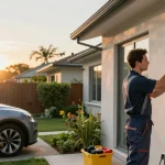 Wallbox installieren Voraussetzungen: Fachmann installiert Ladestation für Elektrofahrzeuge an Wohngebäude in sicherer Umgebung