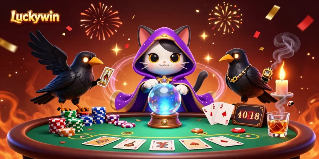 Engage in thrilling casino action with Luckywin's vibrant 3D characters and poker elements.