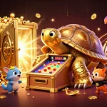 Spin to win in lavish settings with BTY6137’s vibrant 3D casino scene filled with golden treasures.