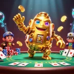 Kubet offers an engaging casino experience with golden golem, vibrant poker elements, and rich visual details.